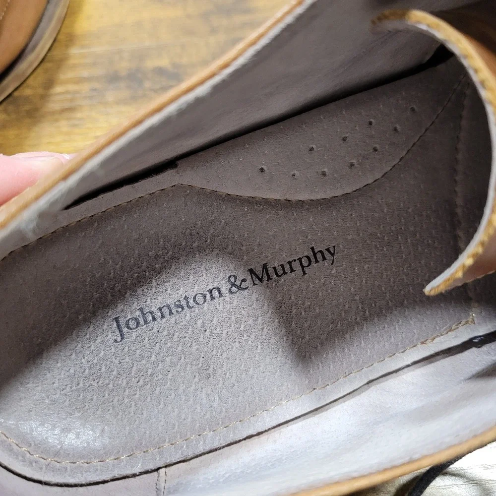 Johnston‎ Murphy Mens Brown Leather Wingtip Oxford Dress Shoes Size 11.5 M